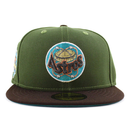 Houston Astros 1986 All Star Game New Era 59Fifty Fitted Hat (Rifle Green Burntwood Aqua Under Brim)