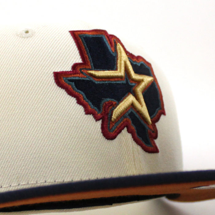 Houston Astros 20 YEARS New Era 59Fifty Fitted Hat (CHROME WHITE  NIGHT SHIFT NAVY RUST ORANGE Under Brim)