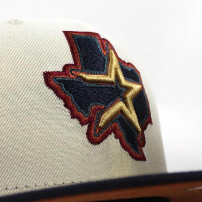 Houston Astros 20 Years Patch New Era 59Fifty Fitted Hat (Chrome White Night Shift Navy Rust Under Brim)