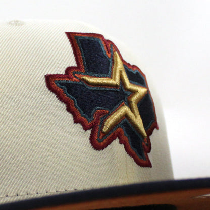 Houston Astros 20 Years Patch New Era 59Fifty Fitted Hat (Chrome White Night Shift Navy Rust Under Brim)