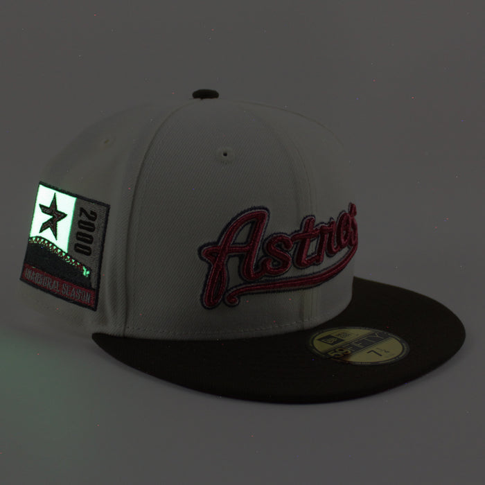 Houston Astros 2000 Inaugural Season New Era 59Fifty Fitted Hat (Chrome White Walnut Scarlet Red Under Brim)