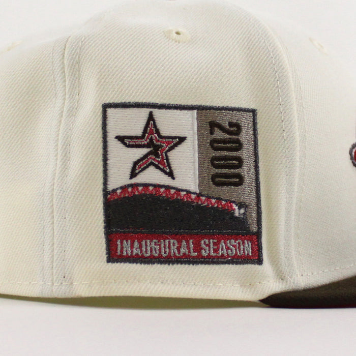Houston Astros 2000 Inaugural Season New Era 59Fifty Fitted Hat (Chrome White Walnut Scarlet Red Under Brim)