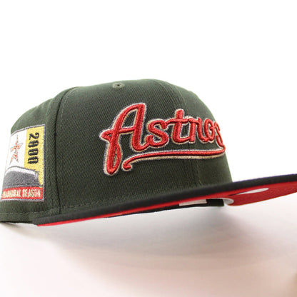 Houston Astros 2000 Inaugural Season New Era 59Fifty Fitted Hat (Seaweed Black Scarlet Under Brim)