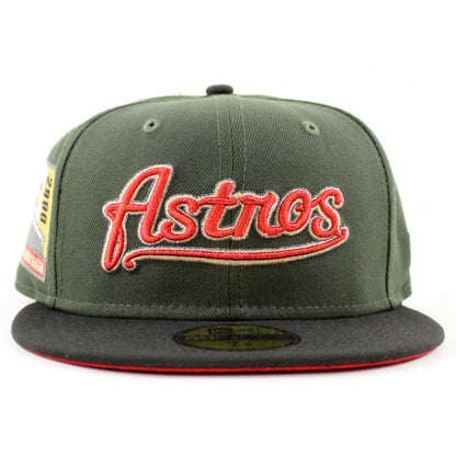 Houston Astros 2000 Inaugural Season New Era 59Fifty Fitted Hat (Seaweed Black Scarlet Under Brim)