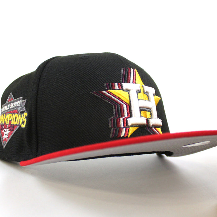 Houston Astros 2022 World Series Champions New Era 59Fifty Fitted Hat (Black RED Gray Under Brim)