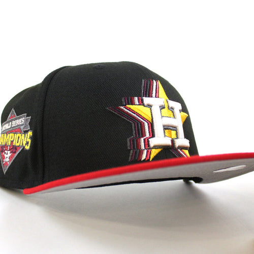 Houston Astros 2022 World Series Champions New Era 59Fifty Fitted Hat (Black RED Gray Under Brim)
