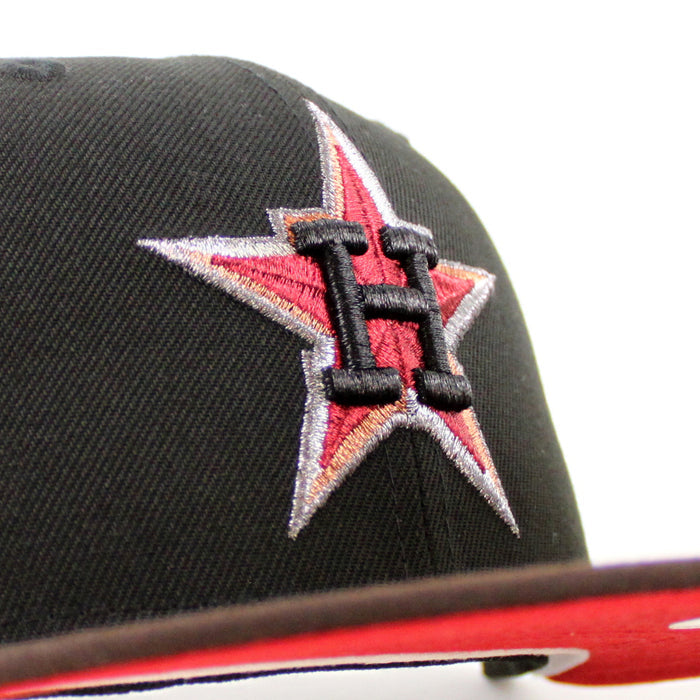 Houston Astros 20Th Anniversary New Era 59Fifty Fitted Hat (Black BurntWood Scarlet Under Brim)
