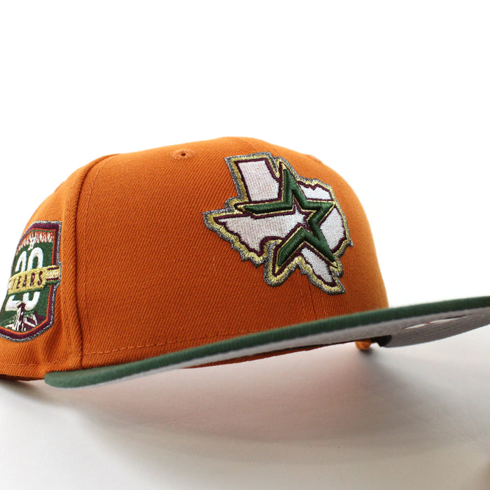 Houston Astros 20th Anniversary New Era 59Fifty Fitted Hat (Fight Orange Mountain Green Gray Under Brim)