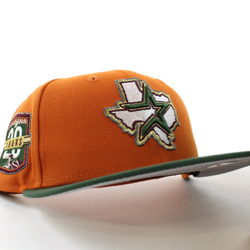 Houston Astros 20th Anniversary New Era 59Fifty Fitted Hat (Fight Orange Mountain Green Gray Under Brim)
