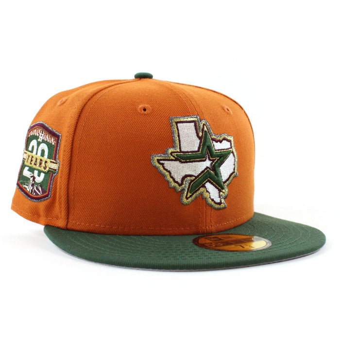 Houston Astros 20th Anniversary New Era 59Fifty Fitted Hat (Fight Orange Mountain Green Gray Under Brim)