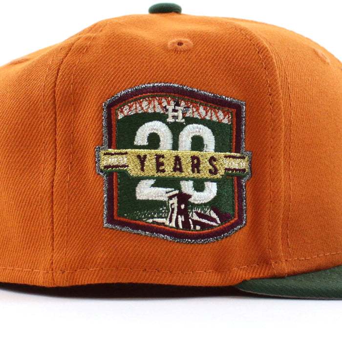 Houston Astros 20th Anniversary New Era 59Fifty Fitted Hat (Fight Orange Mountain Green Gray Under Brim)