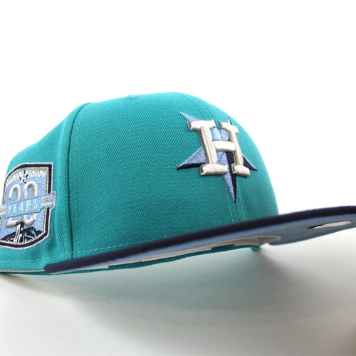 Houston Astros 20Th Anniversary New Era 59Fifty Fitted Hat (Teal Navy Sky Blue Under Brim)
