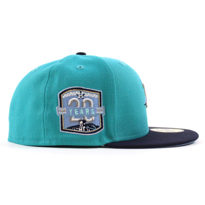 Houston Astros 20Th Anniversary New Era 59Fifty Fitted Hat (Teal Navy Sky Blue Under Brim)