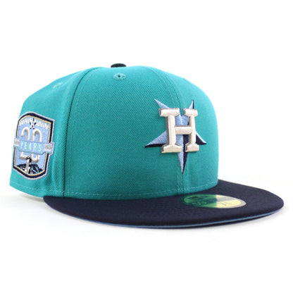Houston Astros 20Th Anniversary New Era 59Fifty Fitted Hat (Teal Navy Sky Blue Under Brim)