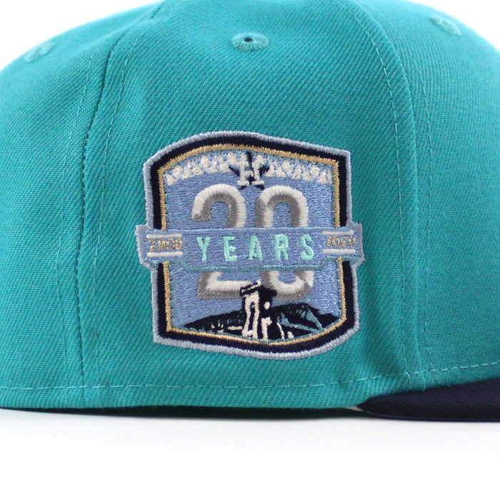 Houston Astros 20Th Anniversary New Era 59Fifty Fitted Hat (Teal Navy Sky Blue Under Brim)