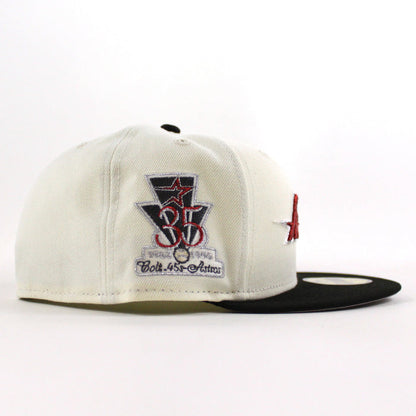 Houston Astros 35 Great Years New Era 59Fifty Fitted Hat (Chrome White Black Gray Under Brim)