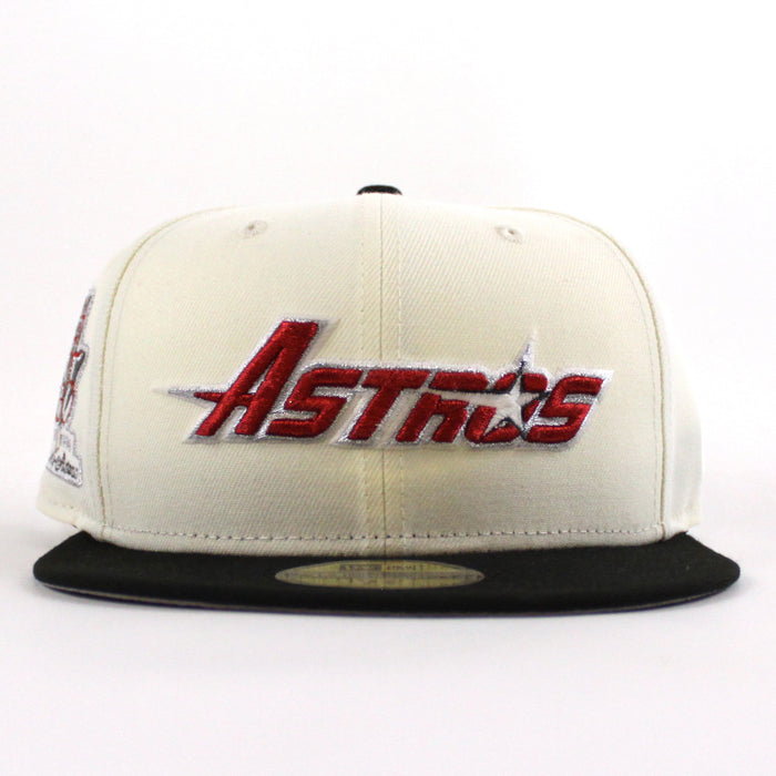 Houston Astros 35 Great Years New Era 59Fifty Fitted Hat (Chrome White Black Gray Under Brim)