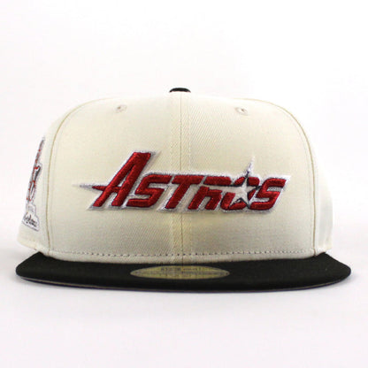 Houston Astros 35 Great Years New Era 59Fifty Fitted Hat (Chrome White Black Gray Under Brim)