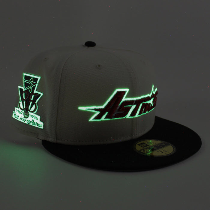 Houston Astros 35 Great Years New Era 59Fifty Fitted Hat (Chrome White Black Gray Under Brim)