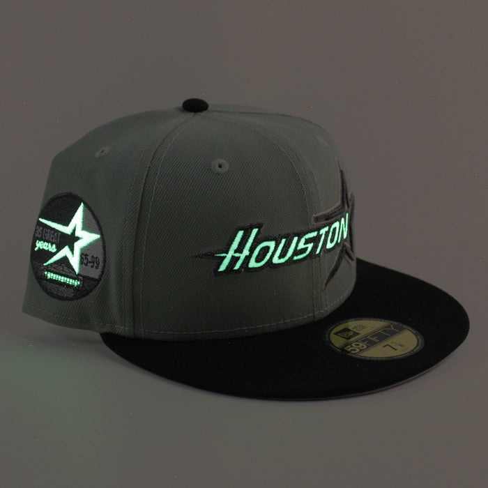 Houston Astros 35 Great Years New Era 59Fifty Fitted Hat (Everest Green Black Gray Under Brim)