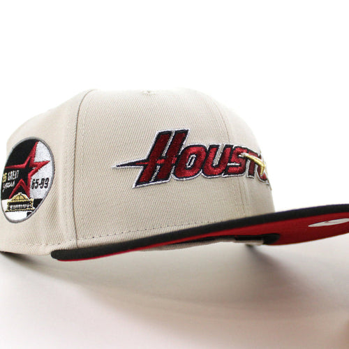 Houston Astros 35 Great Years New Era 59Fifty Fitted Hat (Stone Black Red Under Brim)