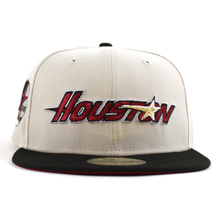Houston Astros 35 Great Years New Era 59Fifty Fitted Hat (Stone Black Red Under Brim)