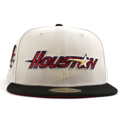 Houston Astros 35 Great Years New Era 59Fifty Fitted Hat (Stone Black Red Under Brim)
