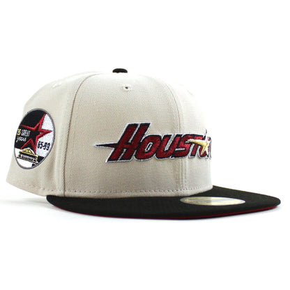 Houston Astros 35 Great Years New Era 59Fifty Fitted Hat (Stone Black Red Under Brim)