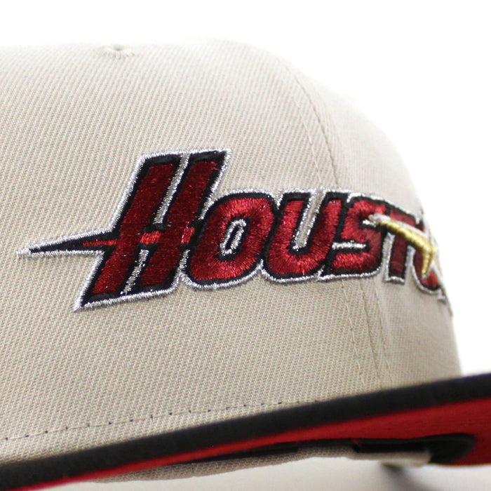 Houston Astros 35 Great Years New Era 59Fifty Fitted Hat (Stone Black Red Under Brim)