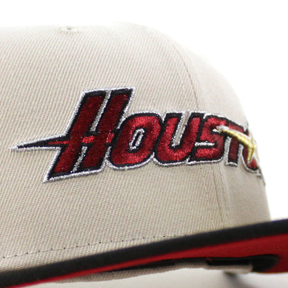 Houston Astros 35 Great Years New Era 59Fifty Fitted Hat (Stone Black Red Under Brim)