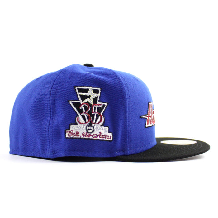 Houston Astros 35 Years New Era 59Fifty Fitted Hat (Majestic Blue Black Gray Under Brim)