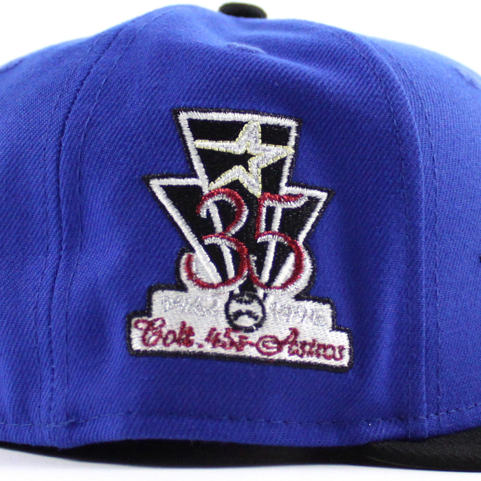 Houston Astros 35 Years New Era 59Fifty Fitted Hat (Majestic Blue Black Gray Under Brim)