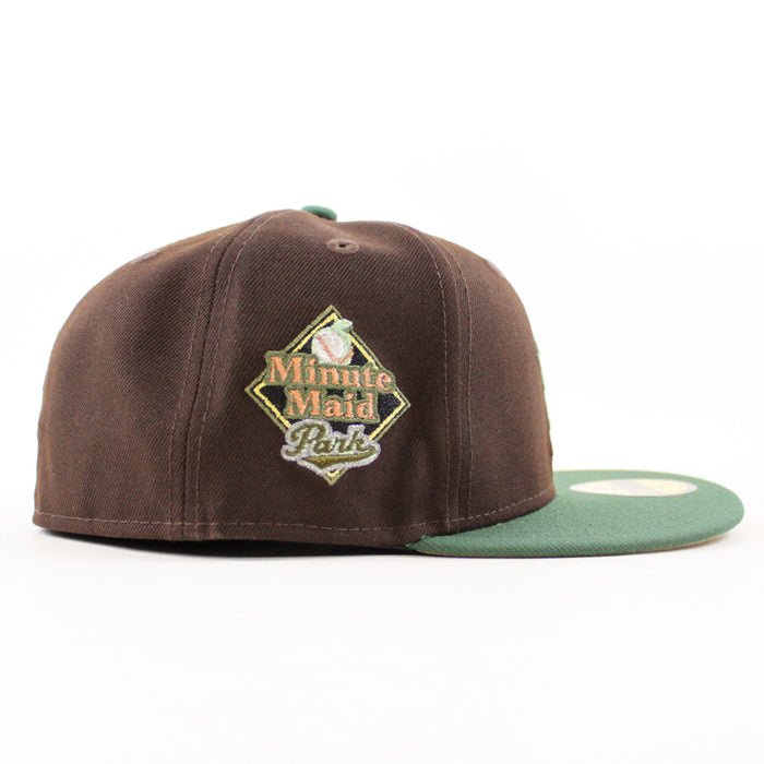 Houston Astros 40Th Anniversary New Era 59Fifty Fitted Hat (Burnt Wood Mountain Green Khaki Under Brim)