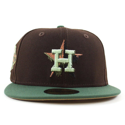 Houston Astros 40Th Anniversary New Era 59Fifty Fitted Hat (Burnt Wood Mountain Green Khaki Under Brim)