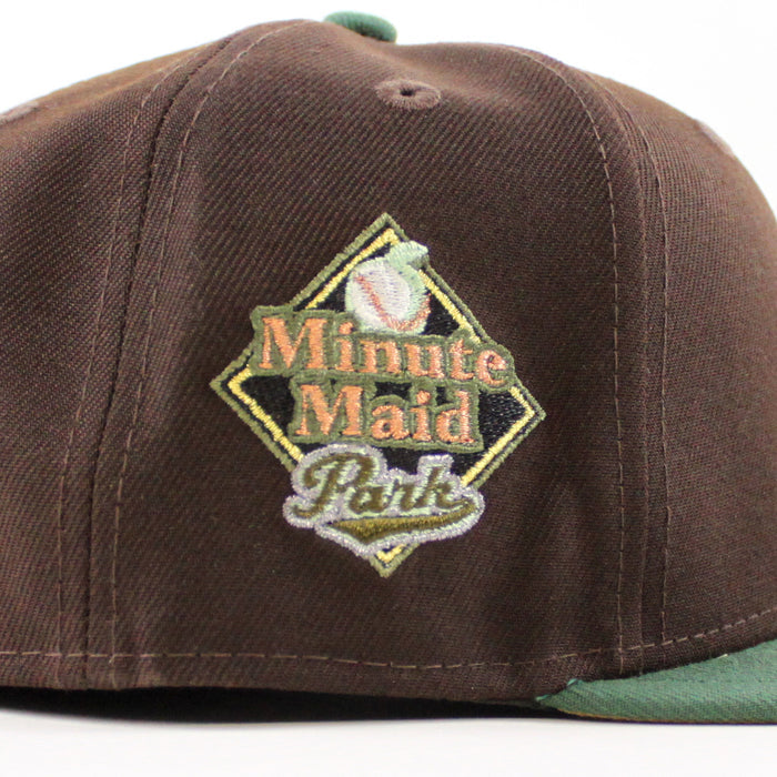 Houston Astros 40Th Anniversary New Era 59Fifty Fitted Hat (Burnt Wood Mountain Green Khaki Under Brim)