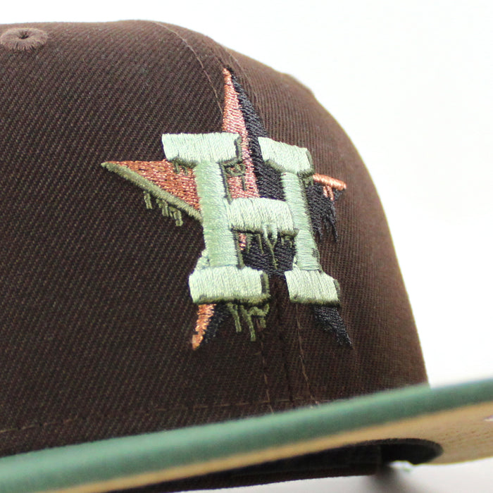Houston Astros 40Th Anniversary New Era 59Fifty Fitted Hat (Burnt Wood Mountain Green Khaki Under Brim)
