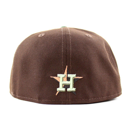 Houston Astros 40Th Anniversary New Era 59Fifty Fitted Hat (Burnt Wood Mountain Green Khaki Under Brim)
