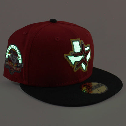 Houston Astros 40Th Anniversary New Era 59Fifty Fitted Hat (Scarlet Red Black Gray Under Brim)