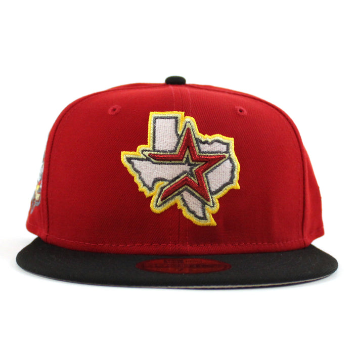 Houston Astros 40Th Anniversary New Era 59Fifty Fitted Hat (Scarlet Red Black Gray Under Brim)