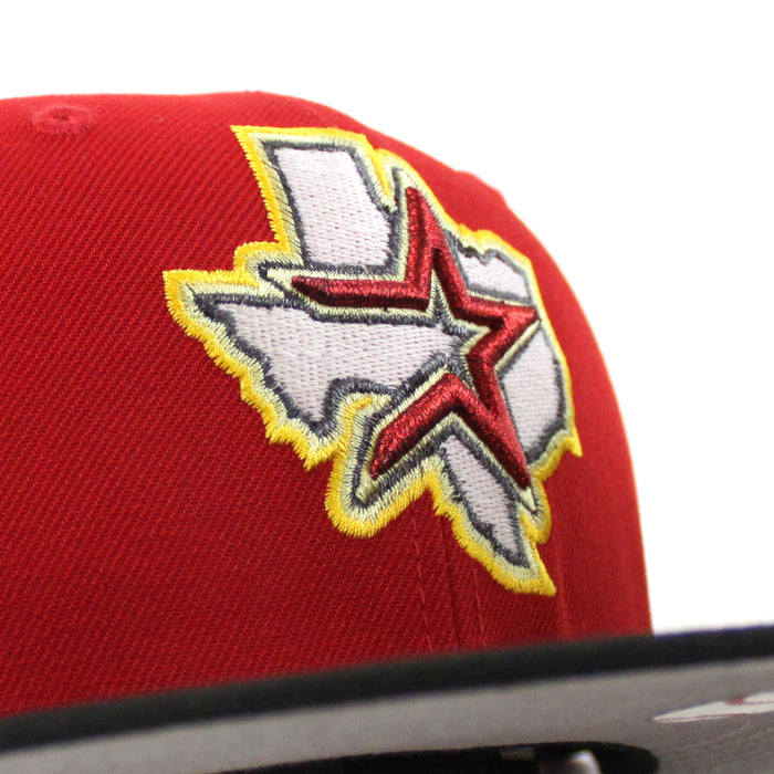 Houston Astros 40Th Anniversary New Era 59Fifty Fitted Hat (Scarlet Red Black Gray Under Brim)