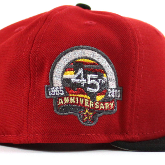 Houston Astros 40Th Anniversary New Era 59Fifty Fitted Hat (Scarlet Red Black Gray Under Brim)