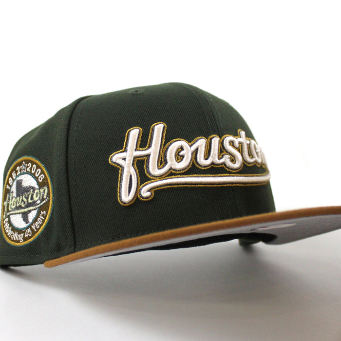 Houston Astros 45 Years New Era 59Fifty Fitted Hat (SeaWeed Green Toasted Peanuts Gray Under Brim)