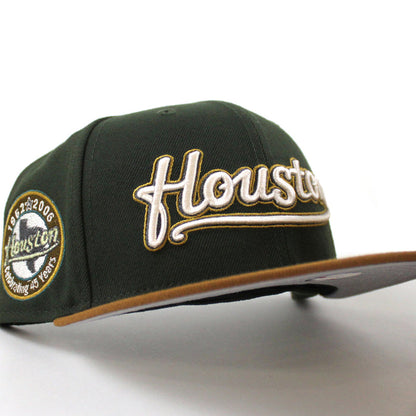 Houston Astros 45 Years New Era 59Fifty Fitted Hat (SeaWeed Green Toasted Peanuts Gray Under Brim)
