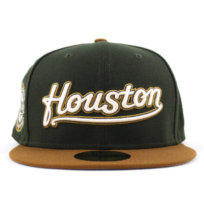 Houston Astros 45 Years New Era 59Fifty Fitted Hat (SeaWeed Green Toasted Peanuts Gray Under Brim)