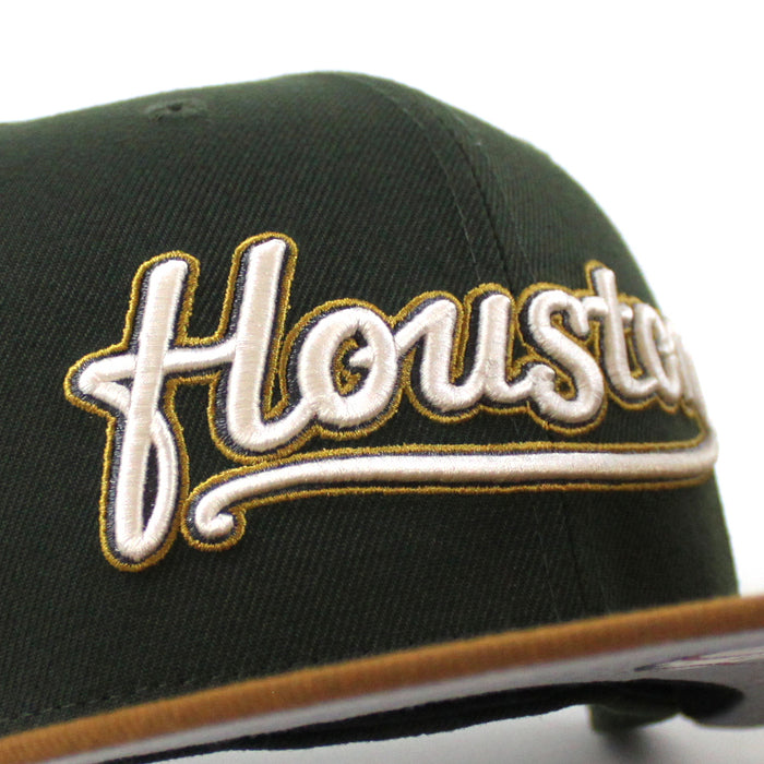 Houston Astros 45 Years New Era 59Fifty Fitted Hat (SeaWeed Green Toasted Peanuts Gray Under Brim)
