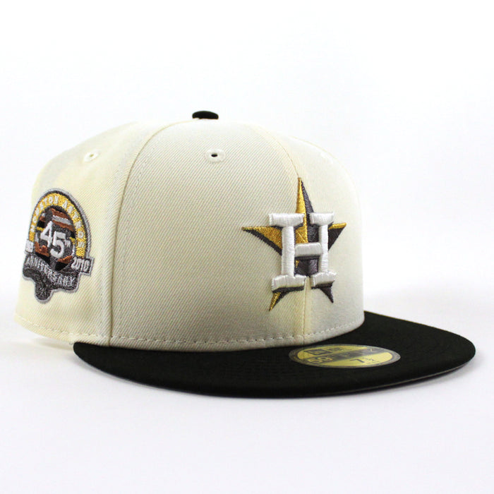Houston Astros 45Th Anniversary New Era 59Fifty Fitted Hat (Chrome White Black and Gray Under Brim)