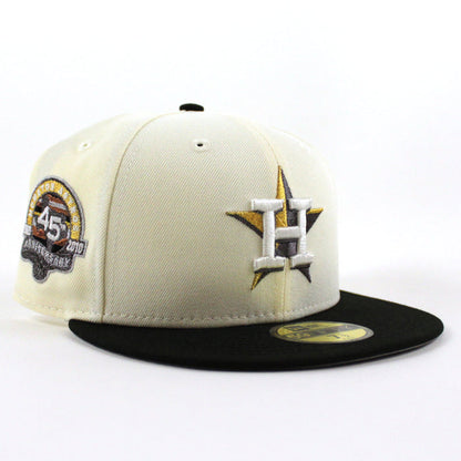 Houston Astros 45Th Anniversary New Era 59Fifty Fitted Hat (Chrome White Black and Gray Under Brim)