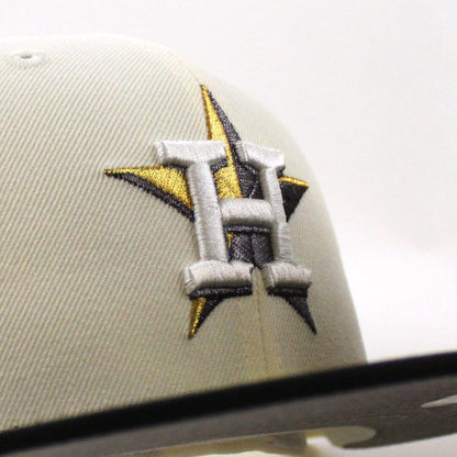 Houston Astros 45Th Anniversary New Era 59Fifty Fitted Hat (Chrome White Black and Gray Under Brim)