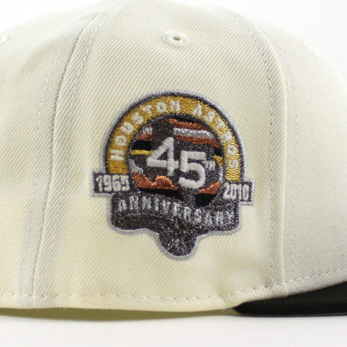 Houston Astros 45Th Anniversary New Era 59Fifty Fitted Hat (Chrome White Black and Gray Under Brim)