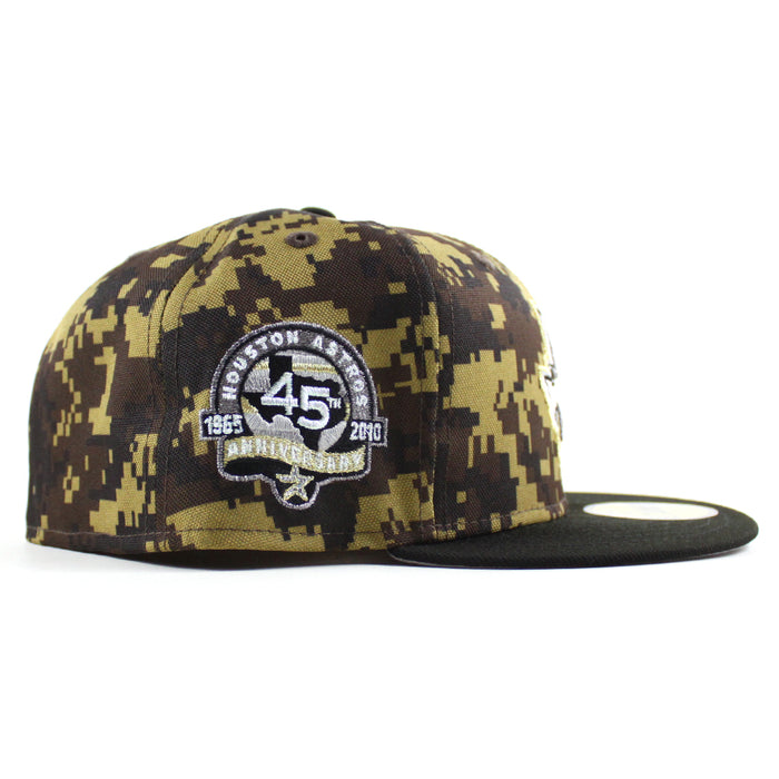 Houston Astros 45th Anniversary New Era 59Fifty Fitted Hat (Digital DESERT CAMO Black Gray Under Brim)